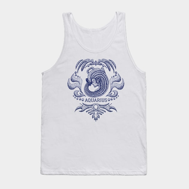 Aquarius Zodiac Sign Vintage Tank Top by AllWellia